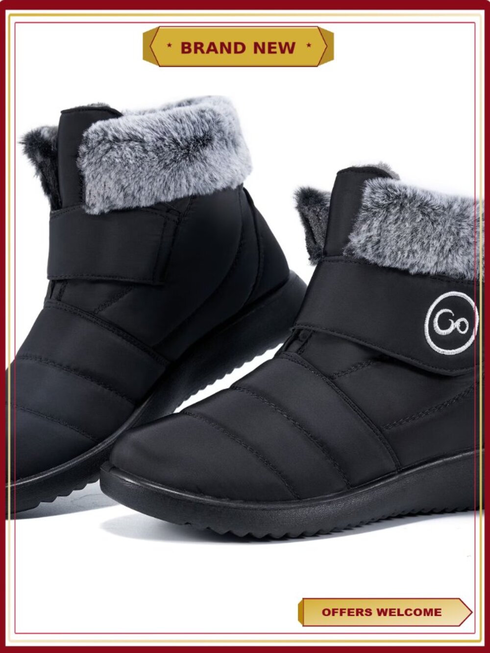 Women's Slip-On Waterproof Snow Boots - Easy On/Off Winter Booties